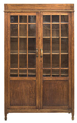 Small old oak cabinet, isolated on white