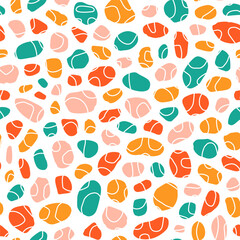 Seamless pattern with colorful pebbles