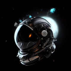 astronaut helmet in space