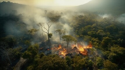burning jungle, natural disaster, environmental protection
