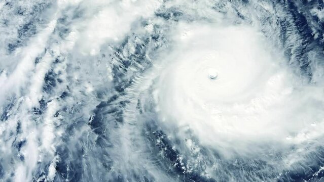 Hurricane Storm tornado, satellite view. Elements of this image furnished by NASA