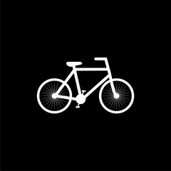 Fototapeta na wymiar Simple illustration of mountain bike icon isolated on black