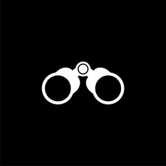 Binoculars icon for web design isolated on black background