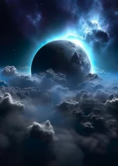 Photo sur Plexiglas Pleine Lune arbre Planet in space, galaxy illustration design