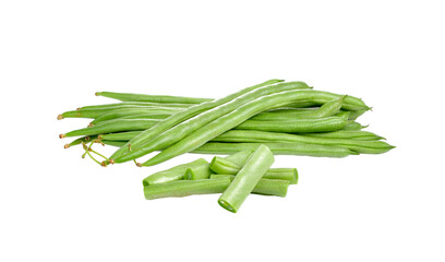Fresh green beans on  transparent png
