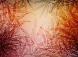 Marijuana leaf, Red color background. Decorate for ad, poster, template print, artwork