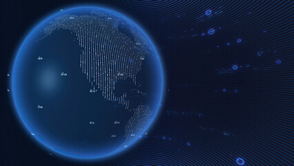 dark blue world news background, corporate business report concept