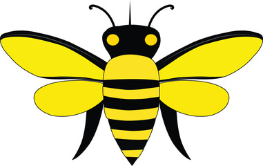 A Cute Bee Vector Illustration Isolated On White Background