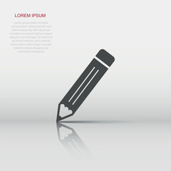 Vector pencil icon in flat style. Pen sign illustration pictogram. Pencil business concept.