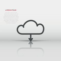 Vector cloud icon in flat style. Cloud sign illustration pictogram. Swarm business concept.