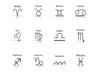 Vector zodiac icon in flat style. Astrology sign illustration pictogram. Horoscope business concept.