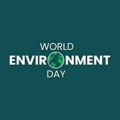 World environment day lettering vector illustration with a globe on it.