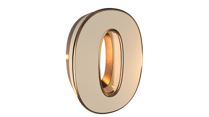 3d gold number element for design