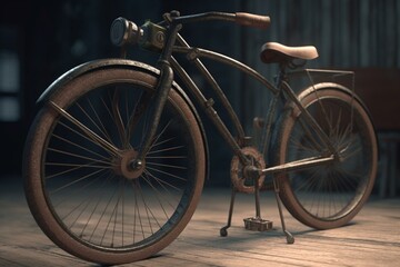 Fototapeta na wymiar Vintage bike 3D illustration. Generative AI