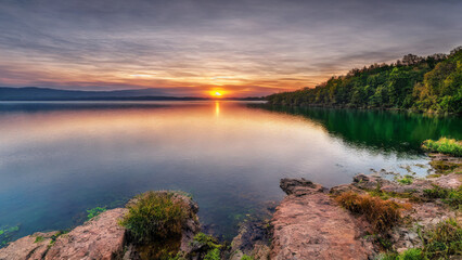 sunrise over the lake  generative ai