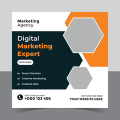 Creative Idea Digital Marketing Agency Template, advertising design, Digital marketing agency social media post template and instagram post banner 