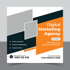 Creative Idea Digital Marketing Agency Template, advertising design, Digital marketing agency social media post template and instagram post banner 