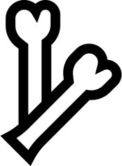 Transparent bones icon. bones isolated on transparent background.
