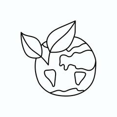 Hand drawn vector illustration planet ecology.