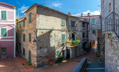 Cercles muraux Ligurie Ameglia, La Spezia, Liguria, Italy: The old town of Ameglia, in the province of La Spezia.