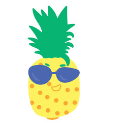 cute pineapple with sunglasses