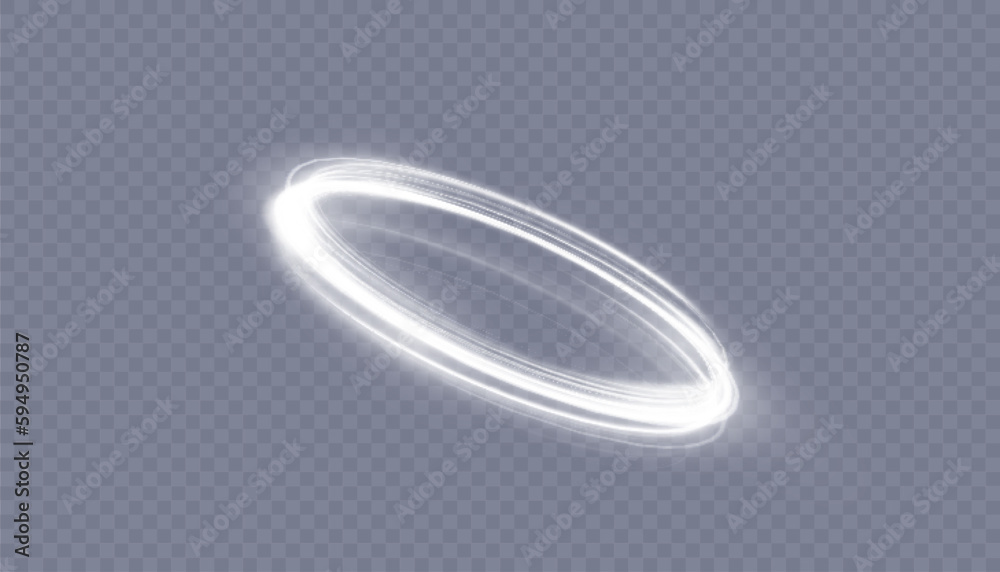 Aufkleber abstract neon ring with cold tone. a bright plume of luminous rays swirling in a fast spiraling moti