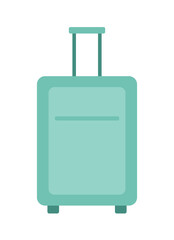 Suitcase on wheels with handle semi flat colour vector object. Traveling bag for ladies. Hand luggage. Editable cartoon clip art icon. Simple spot illustration for web graphic design, animation