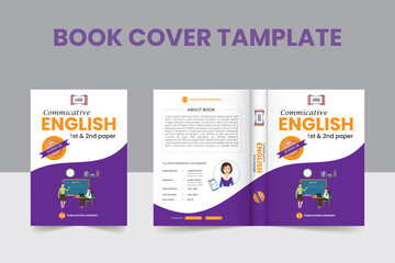 English Book Cover Design, Textbook Cover Template, Cover Design  