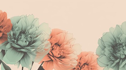 Floral abstract background. Unique creative design of flowers. Generative AI. 