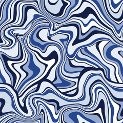 Obraz premium Abstract weaves seamless vector pattern. 60’s, 70’s style hippie background with waves, psychedelic groovy texture. Perfect for textile, wallpaper or print design.
