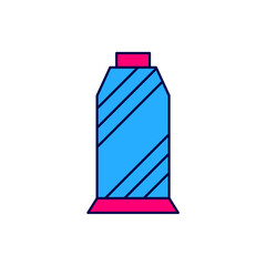 Filled outline Sewing thread on spool icon isolated on white background. Yarn spool. Thread bobbin. Vector