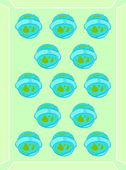 Vector of earth with cliff icon on the pink background