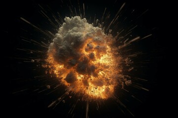 Explosion of nuclear bomb during war actions. Generative AI