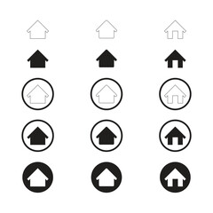 Simple Set of Home Icon. Home Icon without door. Home Icon with door. Home Icon with circle.