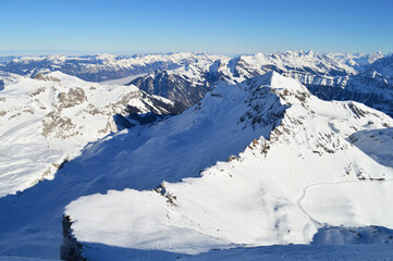 Fototapeta na wymiar Mountain Schilthorn Eiger Monch Jungfrau, Switzerland. Alps