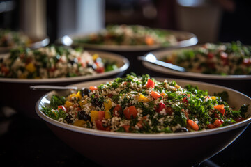 Tabouli salad (Middle East) buffet lunch. AI Generated.