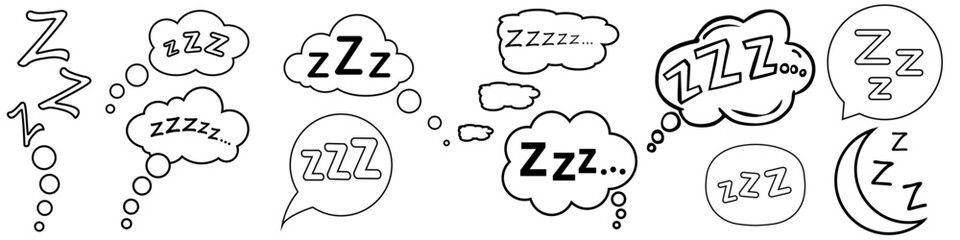 Zzz icon vector set. sleep illustration sign collection. relaxation symbol or logo.