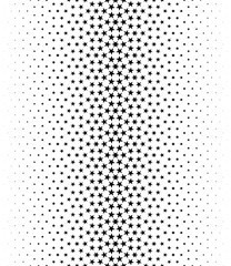 Geometric pattern of black figures on a white background.Seamless in one direction.