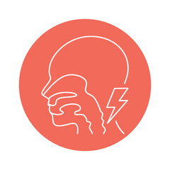 Dysphagia color line icon. Human diseases.