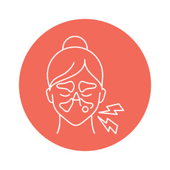 Maxillary sinus cyst color line icon. Human diseases.