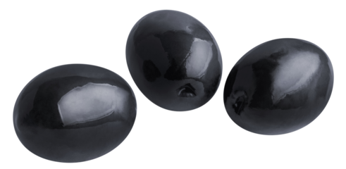 Three delicious olives cut out