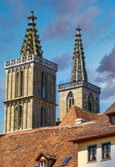 Church towers of St. Jakob in Rothenburg ob der Tauber