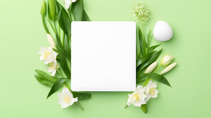 card with flowers and leaves