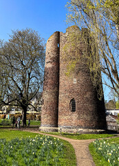 Fototapeta na wymiar The Cow Tower is an artillery tower by the River Wensum in Norwich, Norfolk, England.