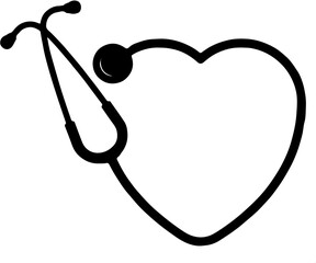 stethoscope with heart vector - obrazy, fototapety, plakaty