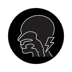 Dysphagia color line icon. Human diseases.