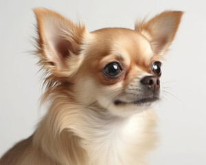 photo of Chihuahua dog isolated on white background. Generative AI