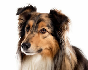 photo of collie, working dog breed  isolated on white background. Generative AI