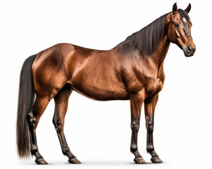 photo of Cleveland Bay (breed of horse) isolated on white background. Generative AI