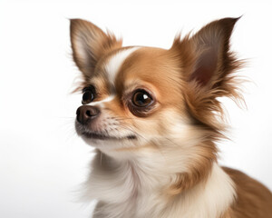 photo of Chihuahua dog isolated on white background. Generative AI